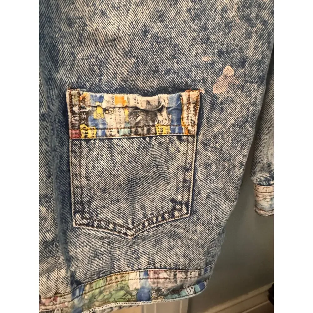 Vintage 1989 Youth Pee Wee Herman Official Brand Denim Jacket w/Back Design